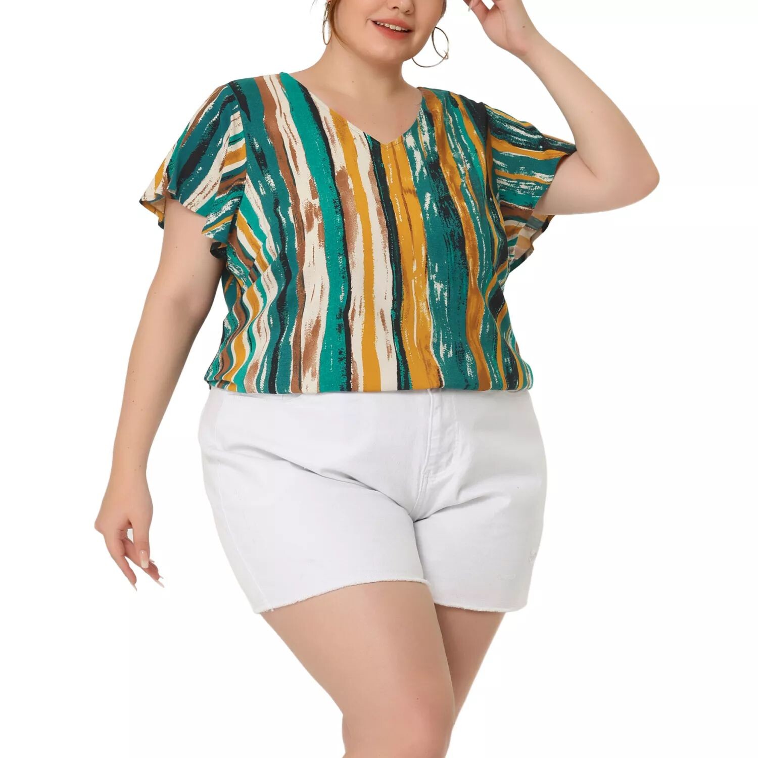 Женский топ больших размеров в полоску с круглым вырезом и короткими рукавами в стиле бохо Agnes Orinda, зеленый
Женский топ больших размеров в полоску с круглым вырезом и короткими рукавами в стиле бохо Agnes Orinda, зеленый