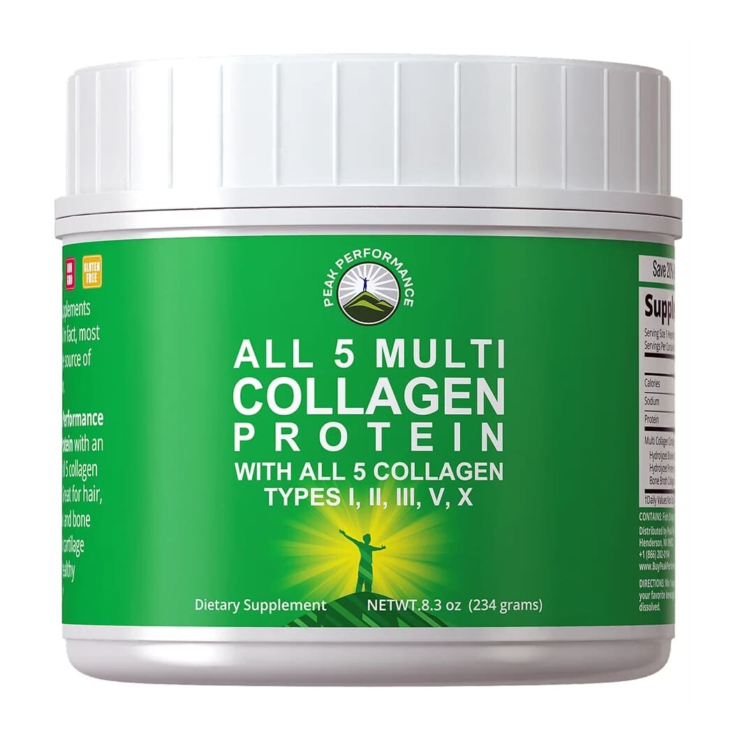 Коллаген Peak Performance All 5 Multi Protein Types I, II, III, V, X, 234 г
Коллаген Peak Performance All 5 Multi Protein Types I, II, III, V, X, 234 г