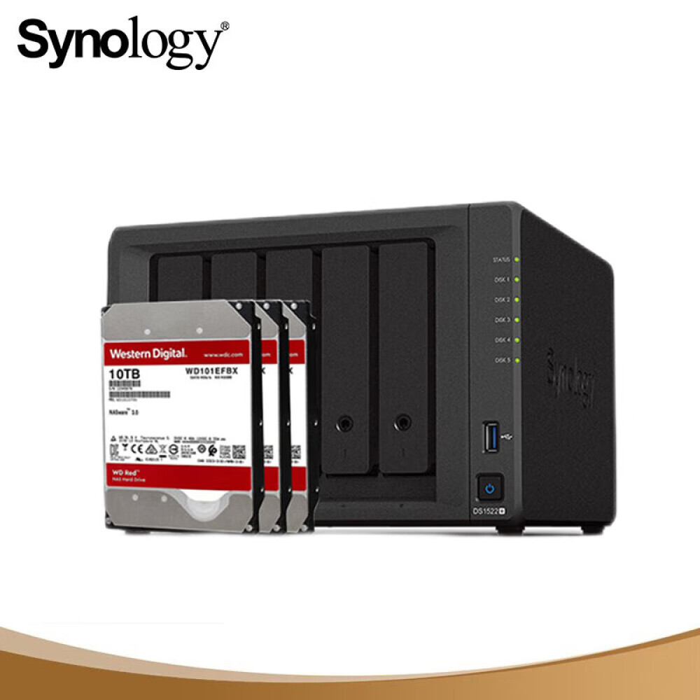 Сетевое хранилище Synology DS1522+ 5-дисковое с Western Digital Red WD101EFBX емкостью 10 ТБ
Сетевое хранилище Synology DS1522+ 5-дисковое с Western Digital Red WD101EFBX емкостью 10 ТБ