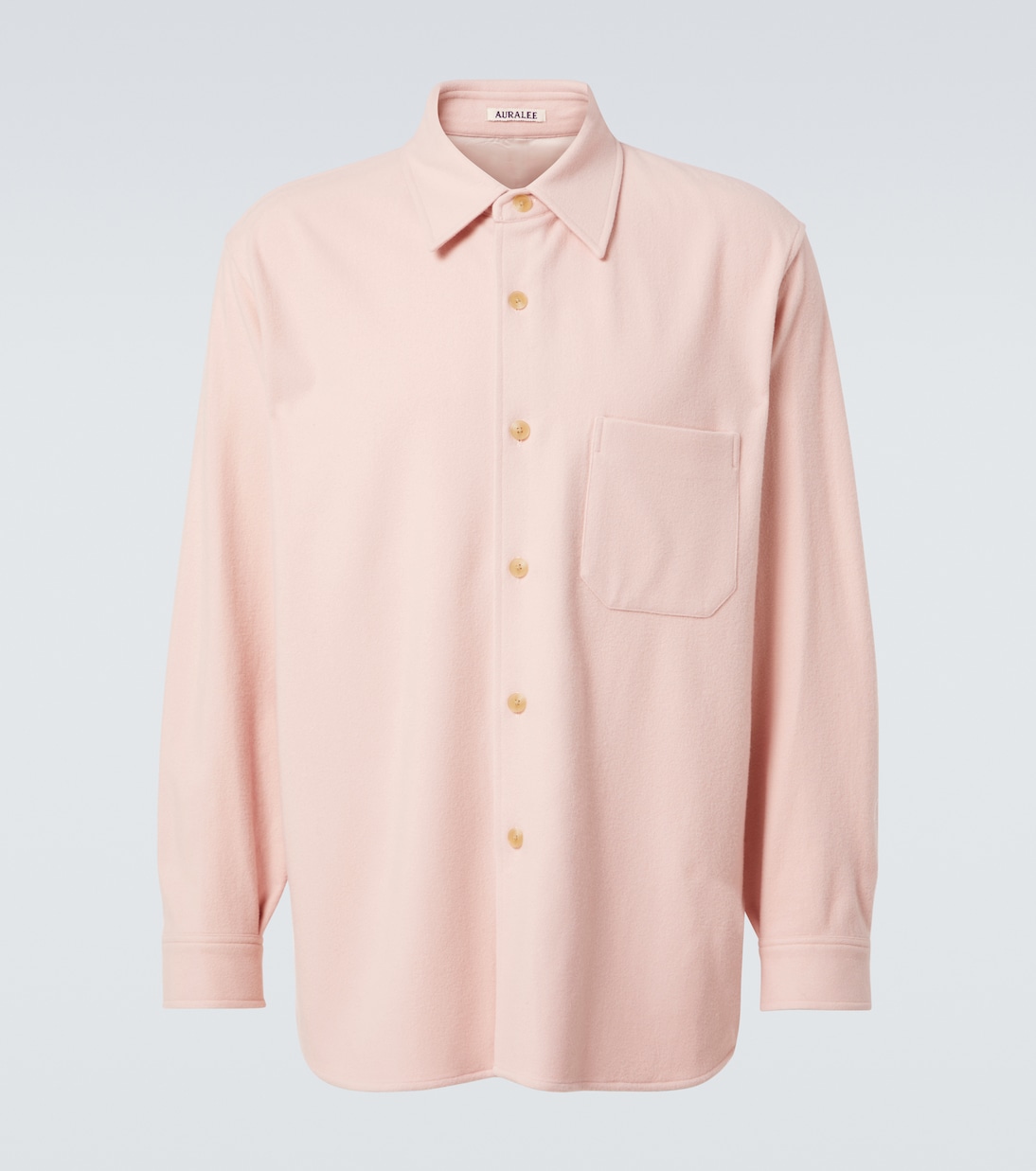 Шерстяная фланелевая рубашка-овершот Auralee, Light Pink
Шерстяная фланелевая рубашка-овершот Auralee, Light Pink