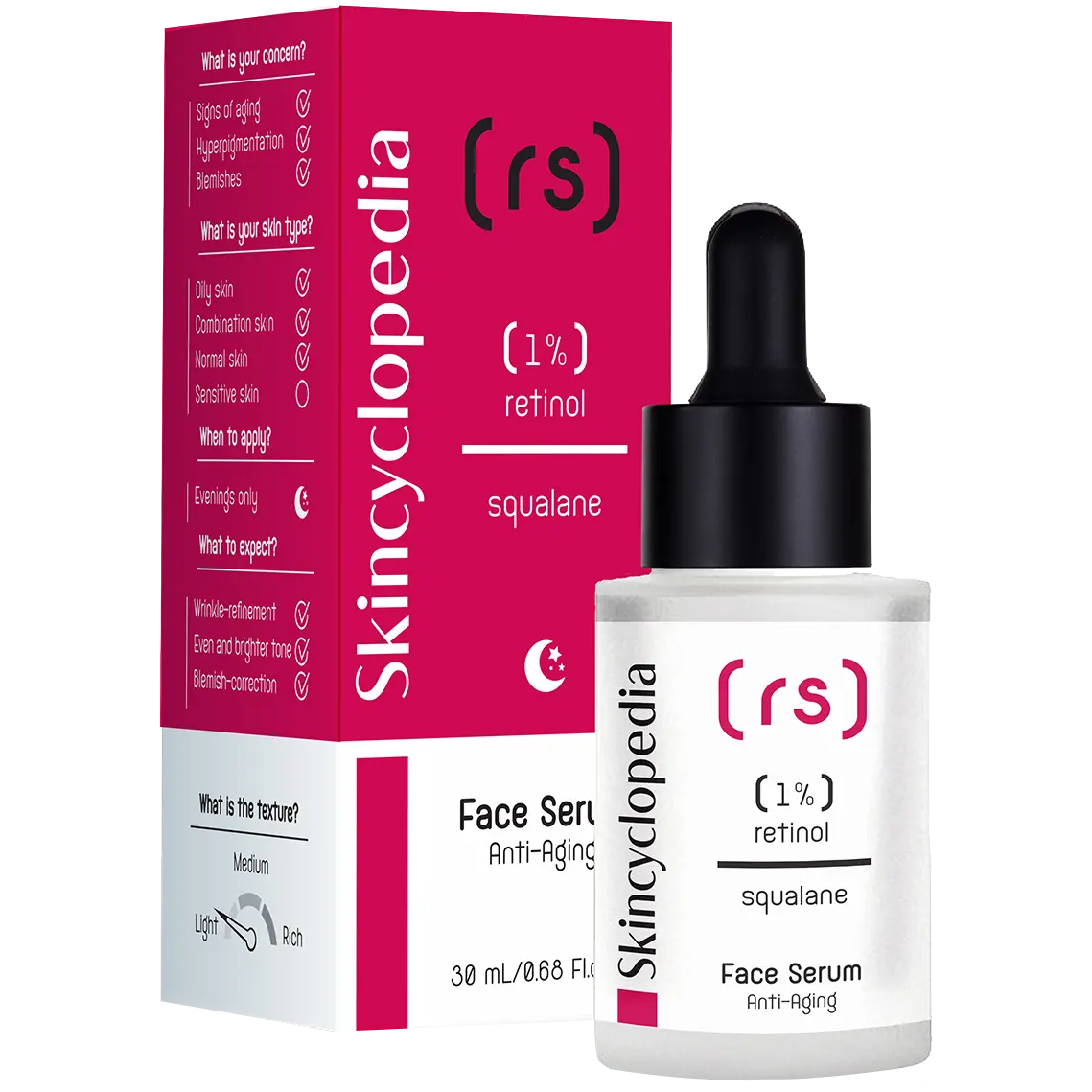 Skincyclopedia концентрированная профессиональная восстанавливающая сыворотка против морщин с 1% ретинолом и скваланом, 30 мл
Skincyclopedia концентрированная профессиональная восстанавливающая сыворотка против морщин с 1% ретинолом и скваланом, 30 мл