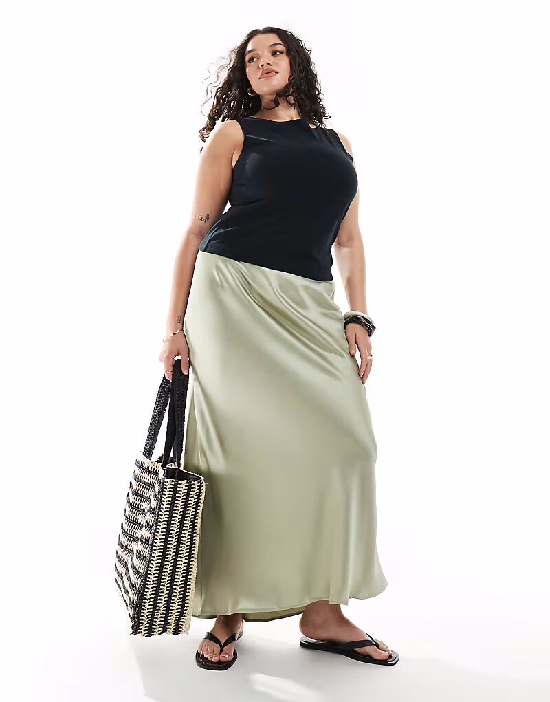 Юбка миди New Look Curve из атласа косой вязки в цвете шалфейно-зеленый New Look Plus
Юбка миди New Look Curve из атласа косой вязки в цвете шалфейно-зеленый New Look Plus