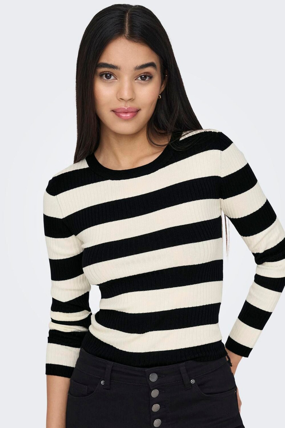 Вязаный джемпер в полоску с длинными рукавами Jdy, черный
Вязаный джемпер в полоску с длинными рукавами Jdy, черный