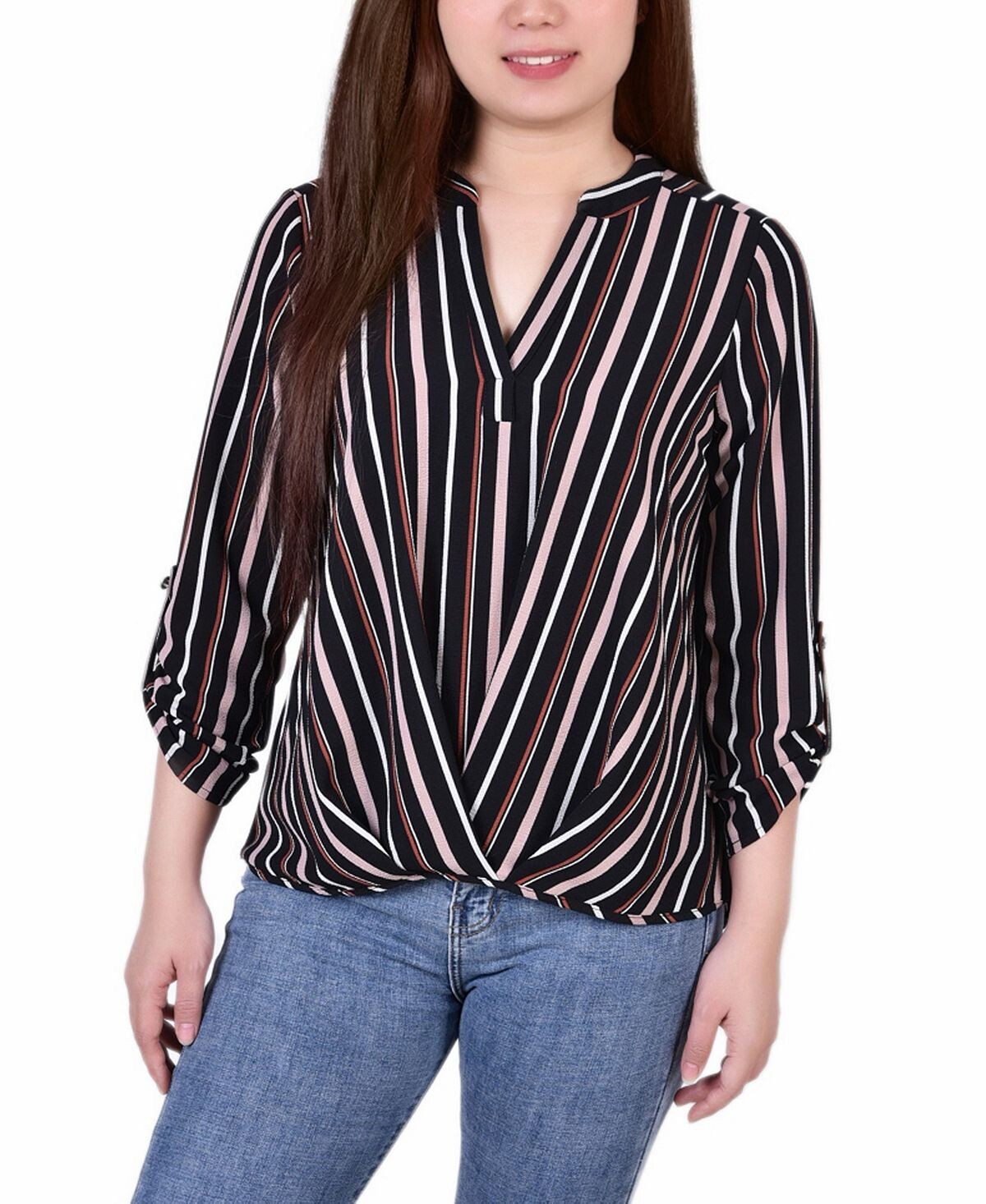 Блузка petite size 3/4 с пуговицами и воротником-стойкой со складками спереди NY Collection, мульти
Блузка petite size 3/4 с пуговицами и воротником-стойкой со складками спереди NY Collection, мульти