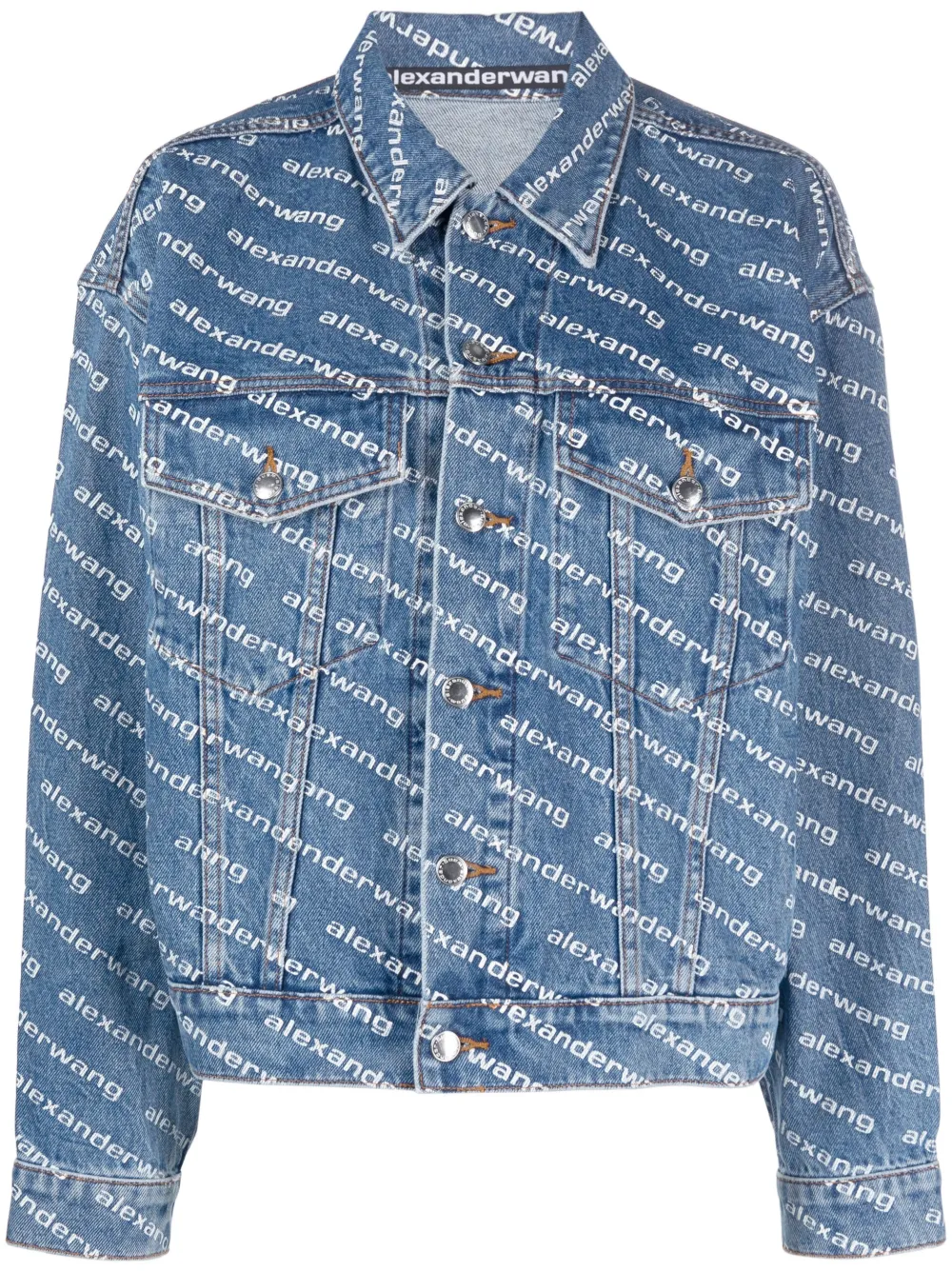 Джинсовая куртка с логотипом Alexander Wang, синий
Джинсовая куртка с логотипом Alexander Wang, синий