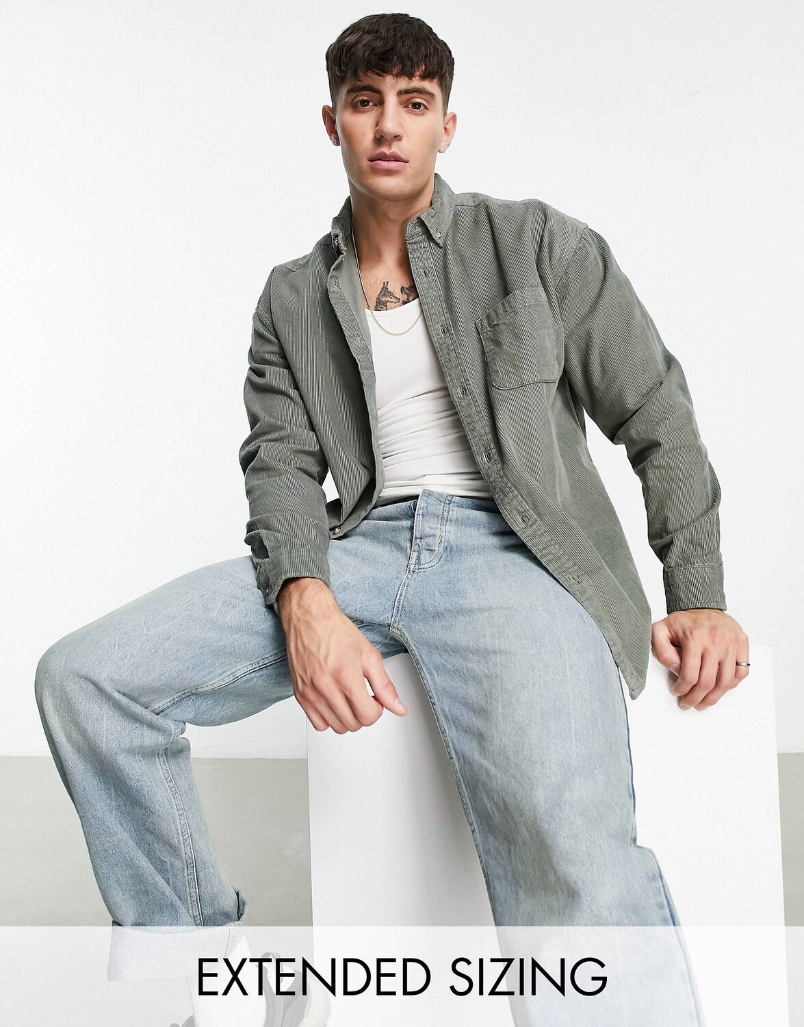 Зеленая вельветовая рубашка оверсайз в стиле 90-х ASOS DESIGN
Зеленая вельветовая рубашка оверсайз в стиле 90-х ASOS DESIGN