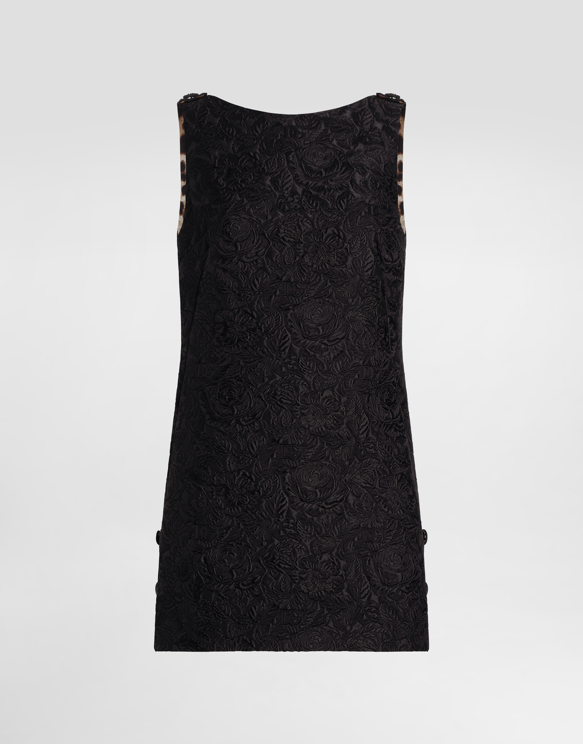 Короткое стеганое жаккардовое платье-саквояж с цветочным узором Dolce & Gabbana, черный
Короткое стеганое жаккардовое платье-саквояж с цветочным узором Dolce & Gabbana, черный