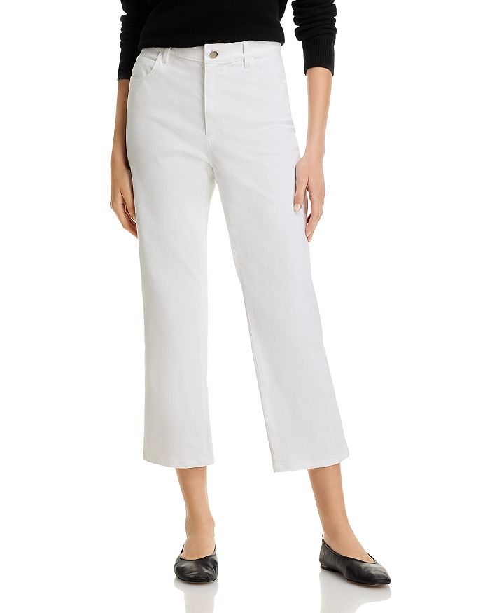 Прямые укороченные джинсы белого цвета Eileen Fisher, белый 
Прямые укороченные джинсы белого цвета Eileen Fisher, белый