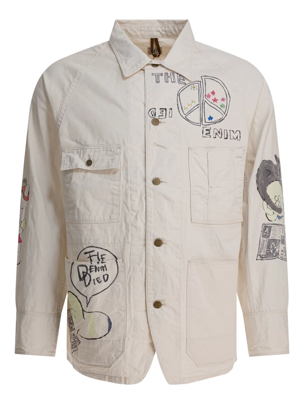 Хлопковая рубашка-куртка с графическим принтом Kapital, нейтральный
Хлопковая рубашка-куртка с графическим принтом Kapital, нейтральный