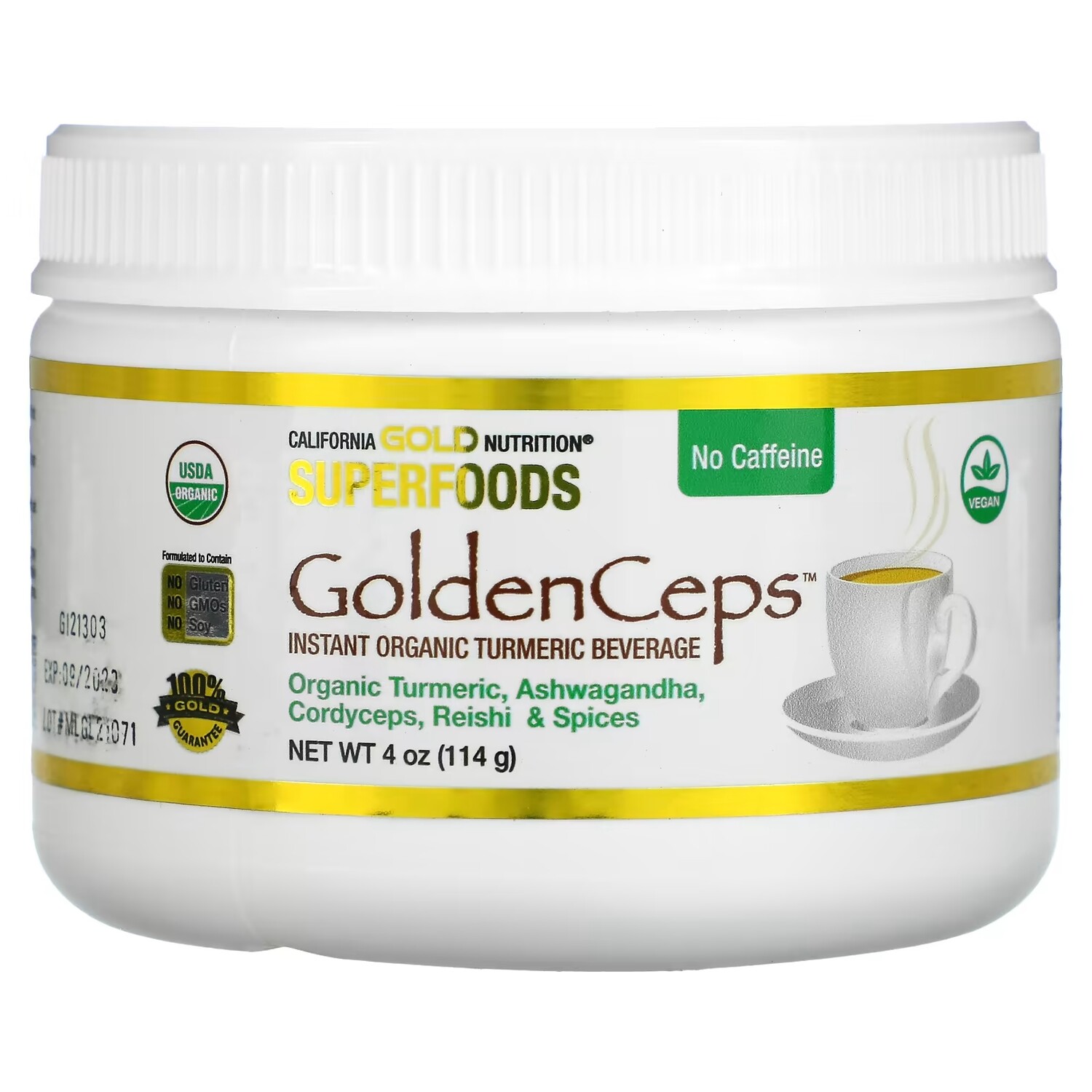 Органическая Куркума с Адаптогенами California Gold Nutrition GoldenCeps, 114 г
Органическая Куркума с Адаптогенами California Gold Nutrition GoldenCeps, 114 г