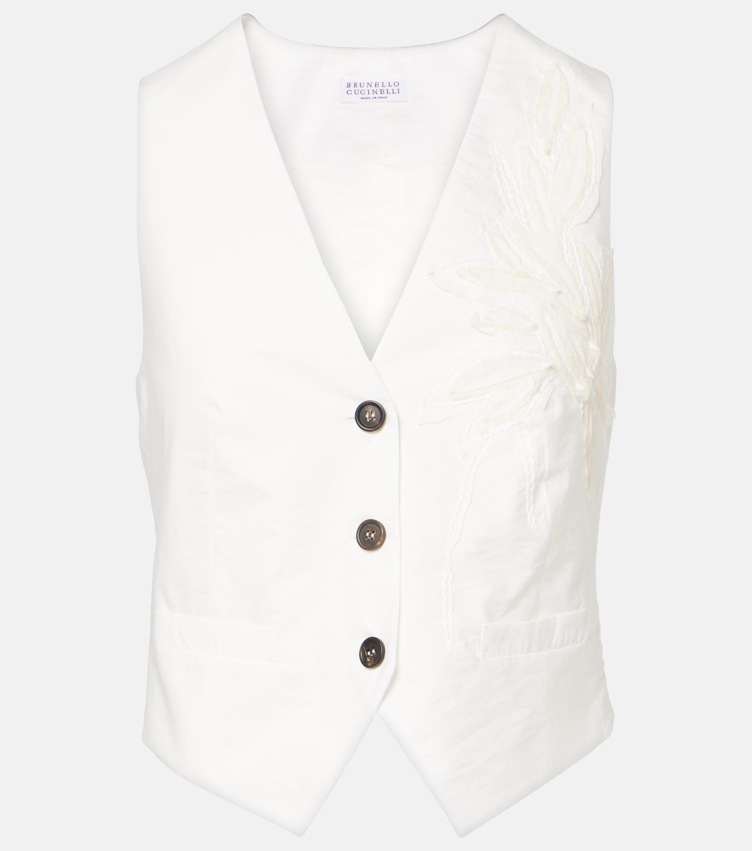 Жилет из поплина с аппликацией Monili Brunello Cucinelli, Naturale
Жилет из поплина с аппликацией Monili Brunello Cucinelli, Naturale