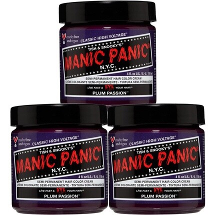 Plum Passion Classic Creme Vegan Cruelt Free полуперманентная краска для волос фиолетового цвета 118 мл Manic Panic
Plum Passion Classic Creme Vegan Cruelt Free полуперманентная краска для волос фиолетового цвета 118 мл Manic Panic
