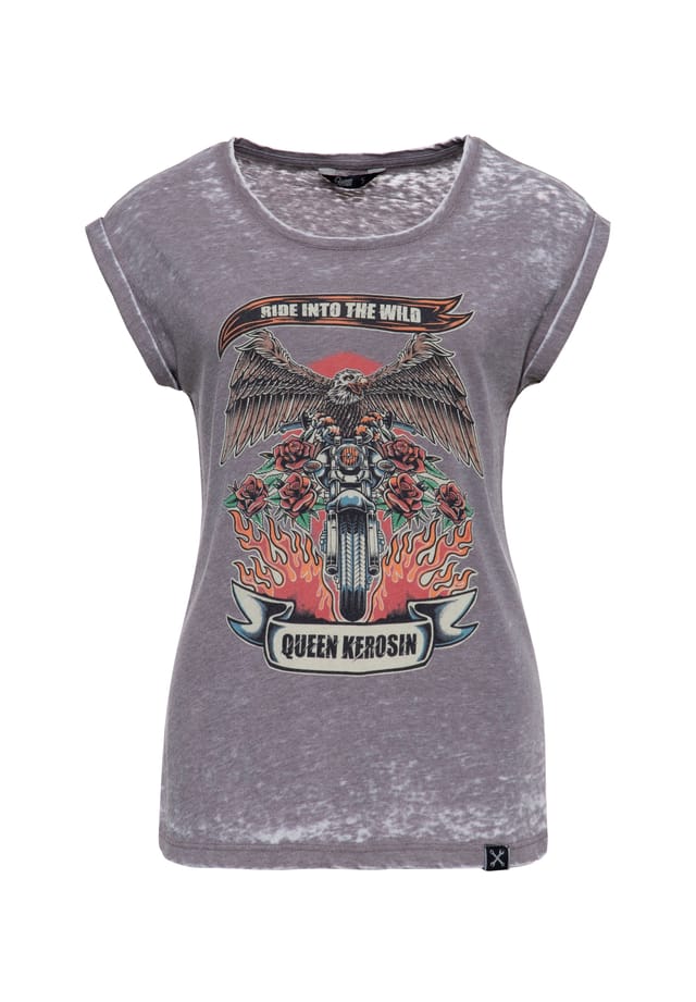 Футболка в поношенном виде поездка на природу Queen Kerosin, серый
Футболка в поношенном виде поездка на природу Queen Kerosin, серый