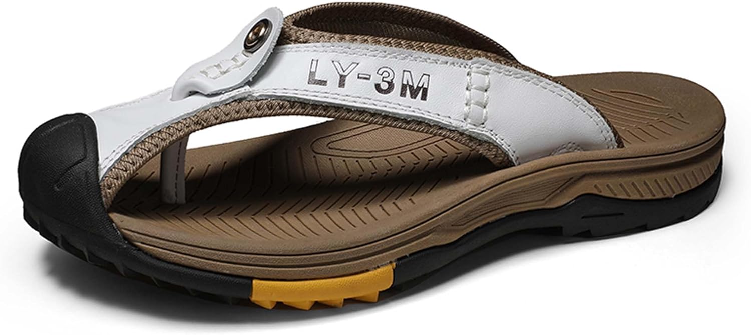 Мужские премиальные кожаные вьетнамки Vtiao, летние модные сандалии, вьетнамки с толстой подошвой и защитой носка, нескользящие, износостойкие и долговечные, подходят как для дома, так и для улицы, белый
Мужские премиальные кожаные вьетнамки Vtiao, летние модные сандалии, вьетнамки с толстой подошвой и защитой носка, нескользящие, износостойкие и долговечные, подходят как для дома, так и для улицы, белый