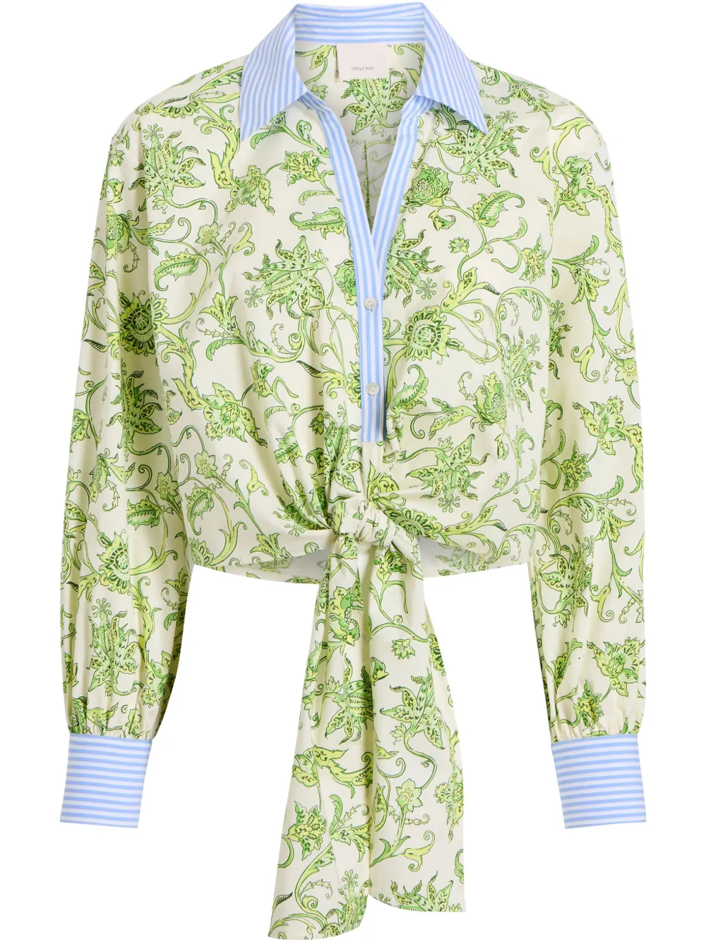 Рубашка с завязками и цветочным принтом Cinq A Sept, зеленый
Рубашка с завязками и цветочным принтом Cinq A Sept, зеленый