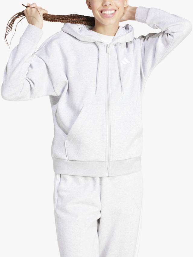 Женская худи из флиса Essentials с молнией и тремя полосками adidas, Grey Heather/White
Женская худи из флиса Essentials с молнией и тремя полосками adidas, Grey Heather/White