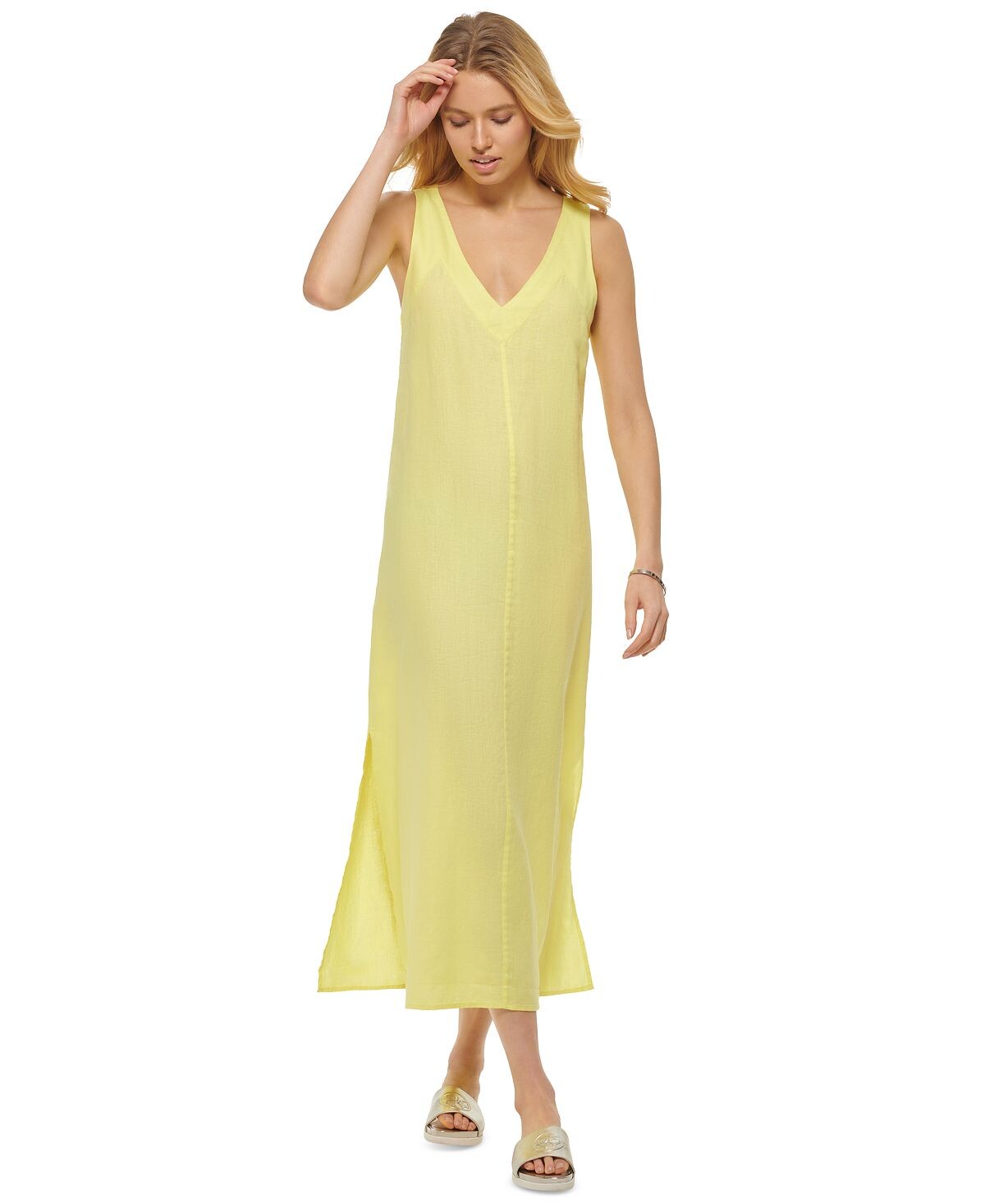 Льняное макси-платье с v-образным вырезом DKNY
Льняное макси-платье с v-образным вырезом DKNY