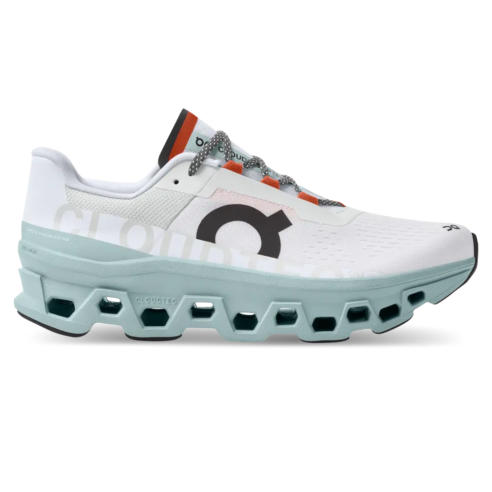 Кроссовки On Cloudmonster, белый/бирюзовый 
Кроссовки On Cloudmonster, белый/бирюзовый