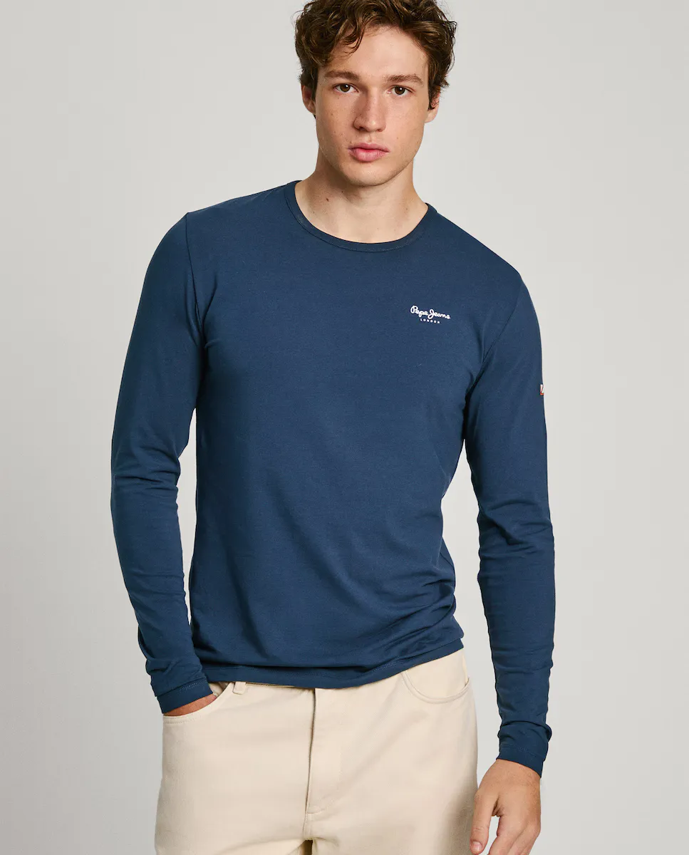 Мужская футболка с длинными рукавами и принтом логотипа Pepe Jeans, темно-синий
Мужская футболка с длинными рукавами и принтом логотипа Pepe Jeans, темно-синий
