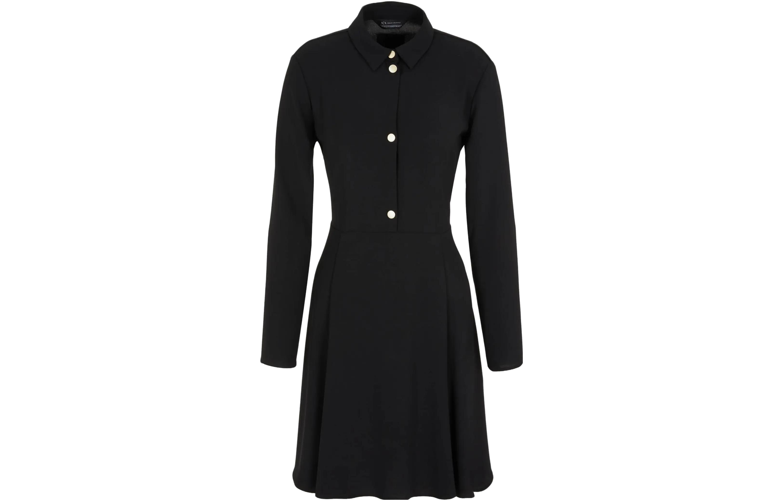 Футболка с логотипом ARMANI EXCHANGE, расклешенная, черная 
Футболка с логотипом ARMANI EXCHANGE, расклешенная, черная