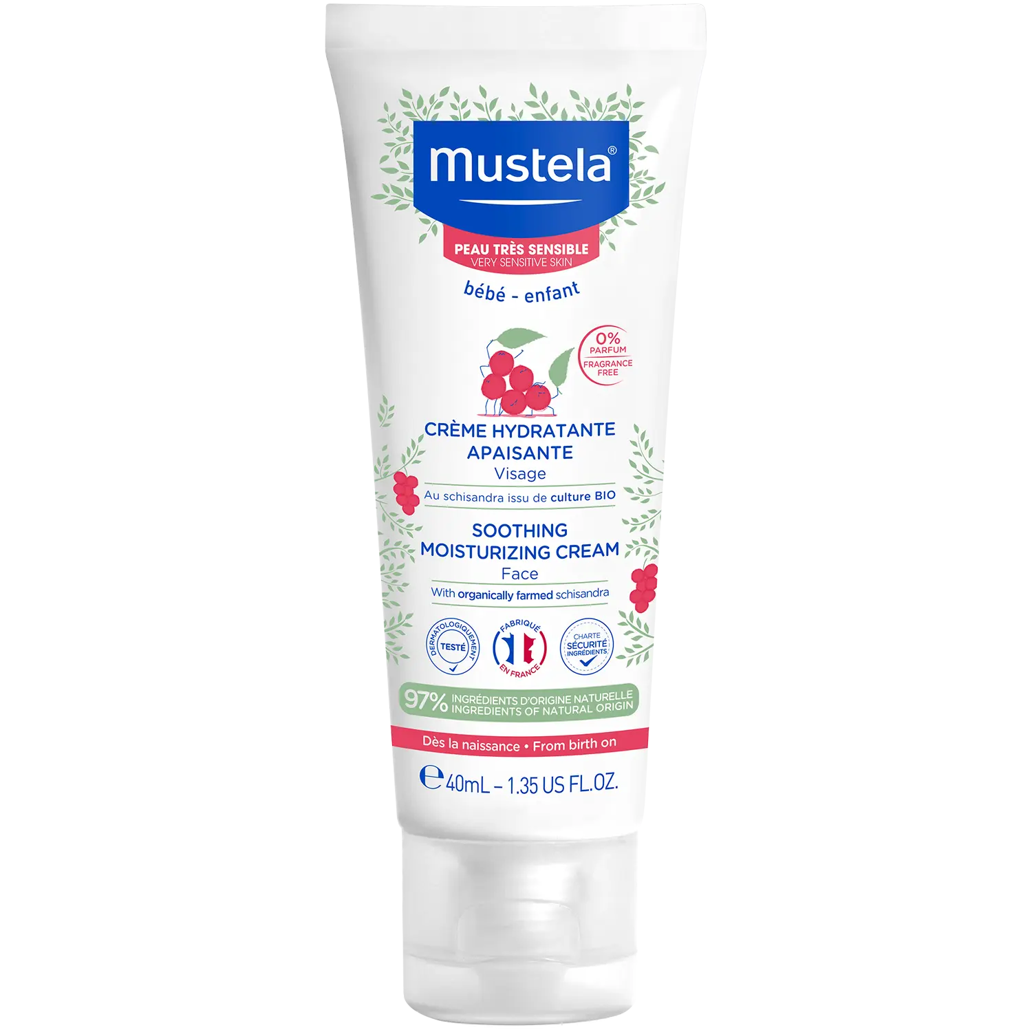 Mustela успокаивающий увлажняющий крем для детей, 40 мл
Mustela успокаивающий увлажняющий крем для детей, 40 мл