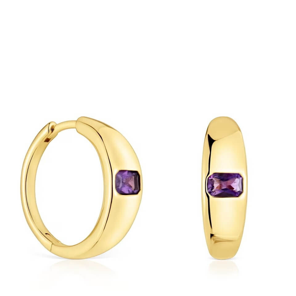 Серьги-кольца Tous Basic Short Colors, серебро с 18-каратным золотым покрытием/аметист
Серьги-кольца Tous Basic Short Colors, серебро с 18-каратным золотым покрытием/аметист