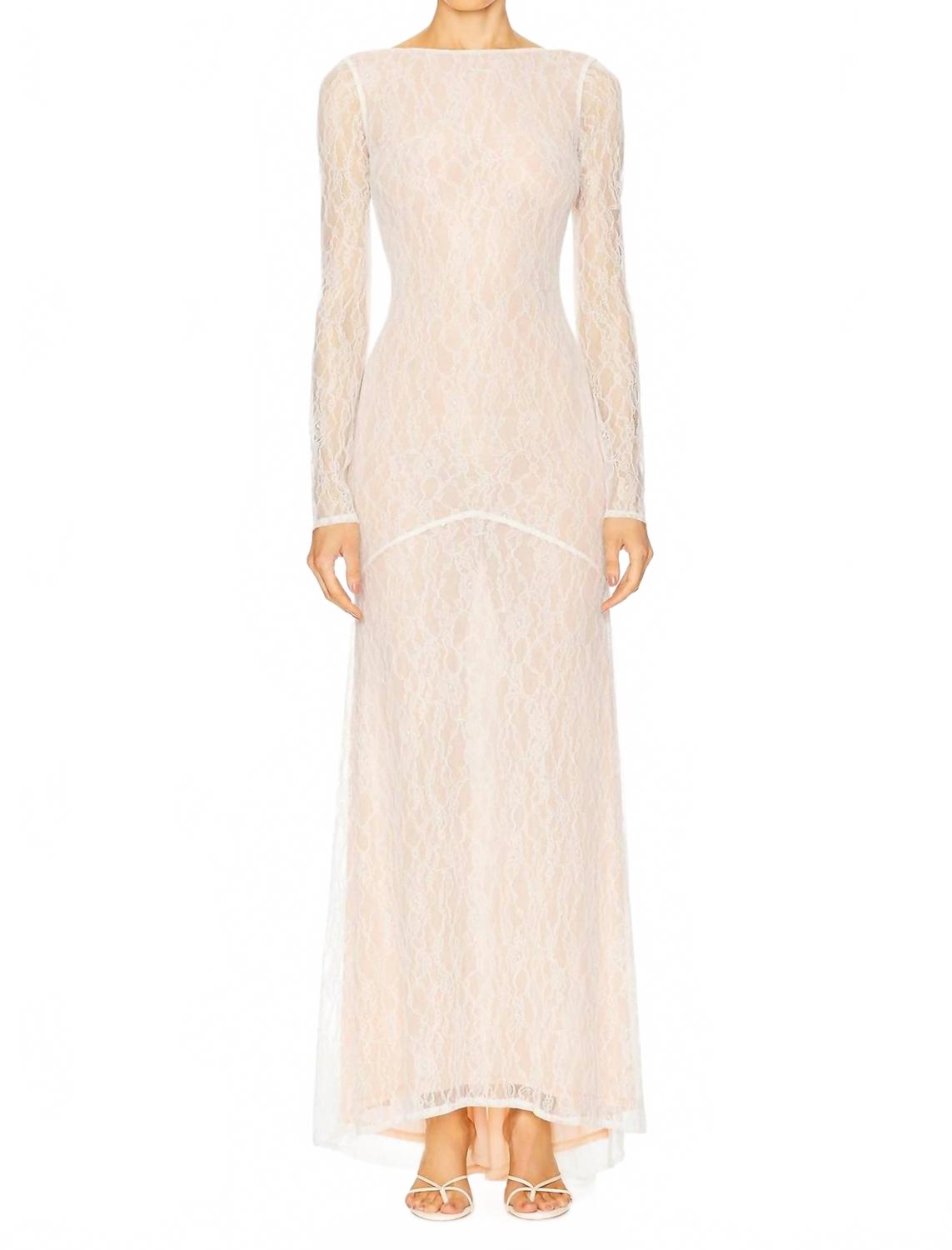 Stone Cold Fox Длинное кружевное платье Luna с глубоким V-образным вырезом на спине, белое
Stone Cold Fox Длинное кружевное платье Luna с глубоким V-образным вырезом на спине, белое