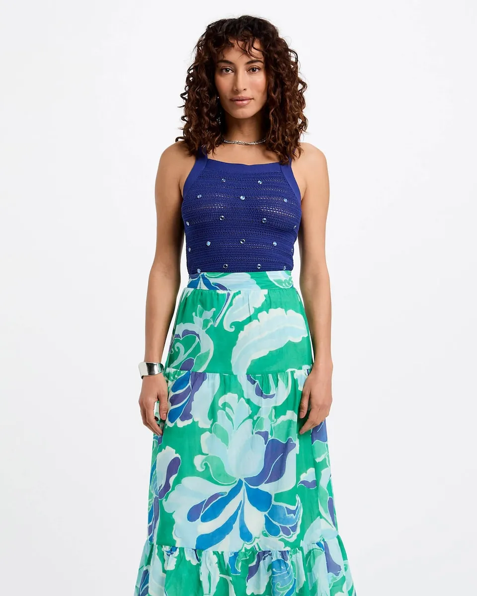 Длинная юбка с принтом Morgan, синий/зеленый
Длинная юбка с принтом Morgan, синий/зеленый