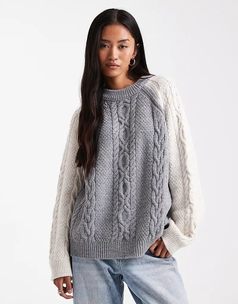 Джемпер ASOS DESIGN с цветными блоками и комбинированной пряжей серого и кремового цветов
Джемпер ASOS DESIGN с цветными блоками и комбинированной пряжей серого и кремового цветов