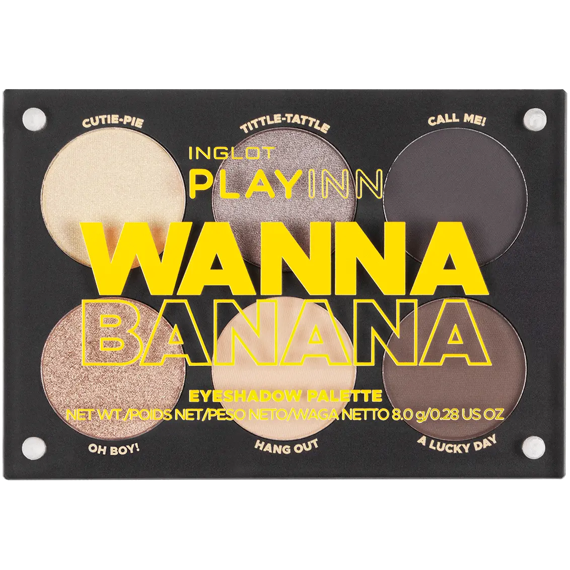 Inglot Playinn Палетка теней для век Bath Banana, 8 г
Inglot Playinn Палетка теней для век Bath Banana, 8 г