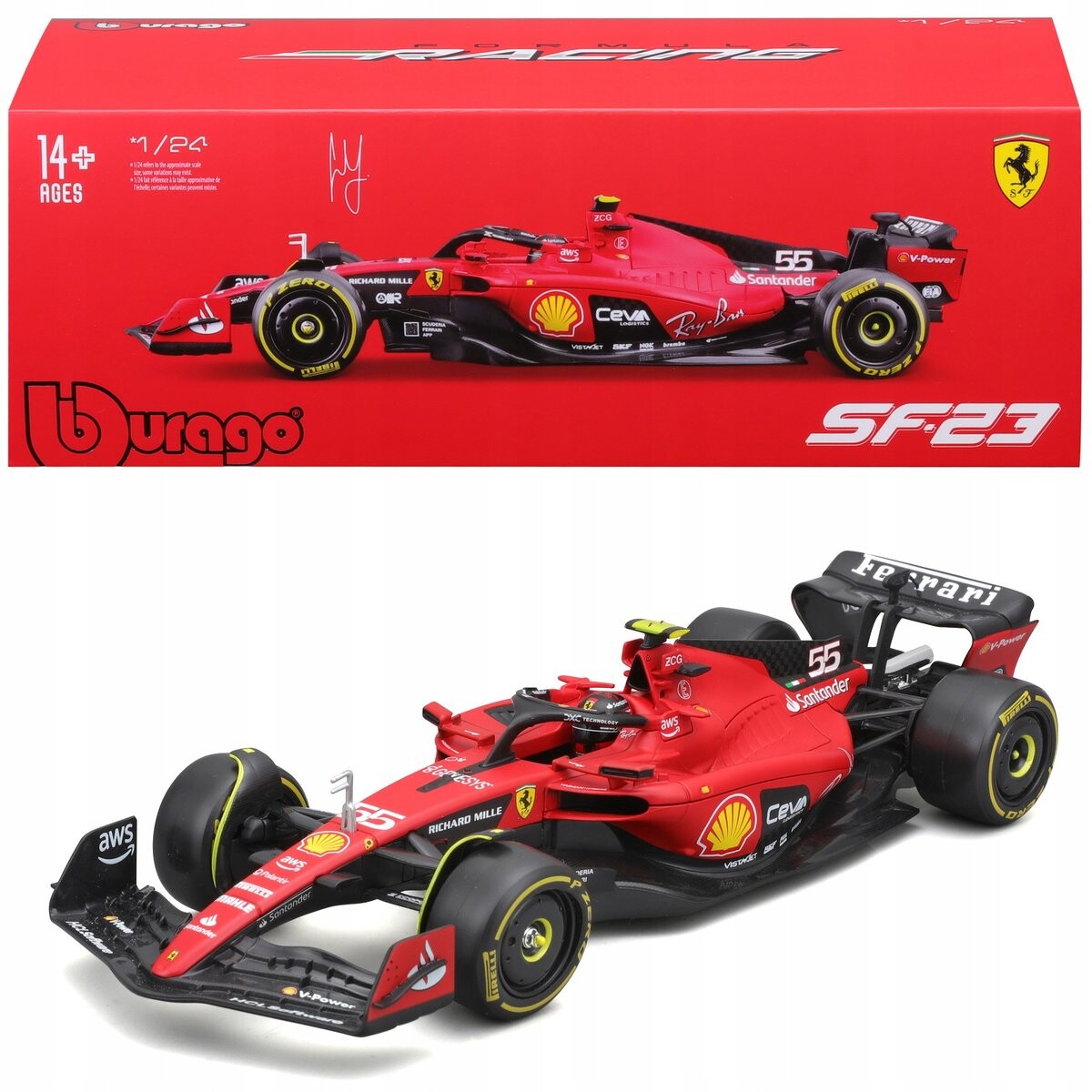 BOLID F1 Ferrari SF-23 2023 #55 CARLOS SAINZ 1:24 МОДЕЛЬ BBURAGO 18-26808
BOLID F1 Ferrari SF-23 2023 #55 CARLOS SAINZ 1:24 МОДЕЛЬ BBURAGO 18-26808