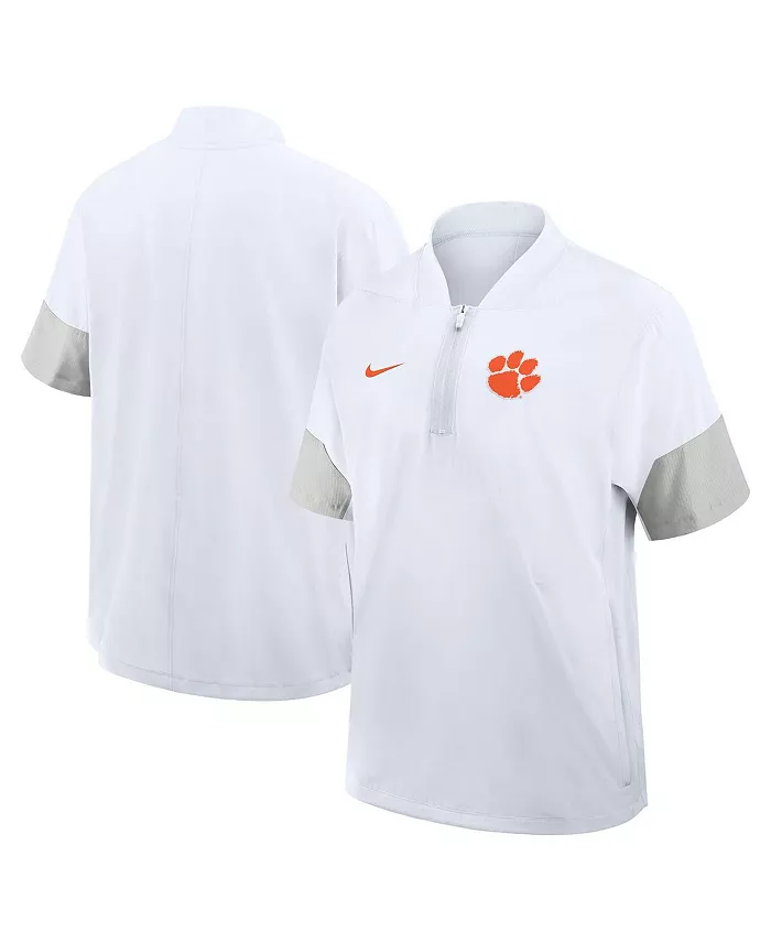 Мужская белая тренерская куртка Clemson Tigers 2025 Sideline с короткими рукавами и четверть-молнией Nike
Мужская белая тренерская куртка Clemson Tigers 2025 Sideline с короткими рукавами и четверть-молнией Nike