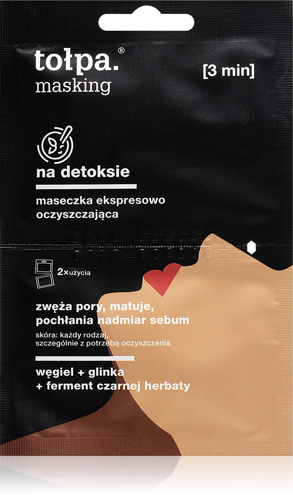 Маскирующая очищающая детокс-маска Tołpa, 2× 5 мл
Маскирующая очищающая детокс-маска Tołpa, 2× 5 мл