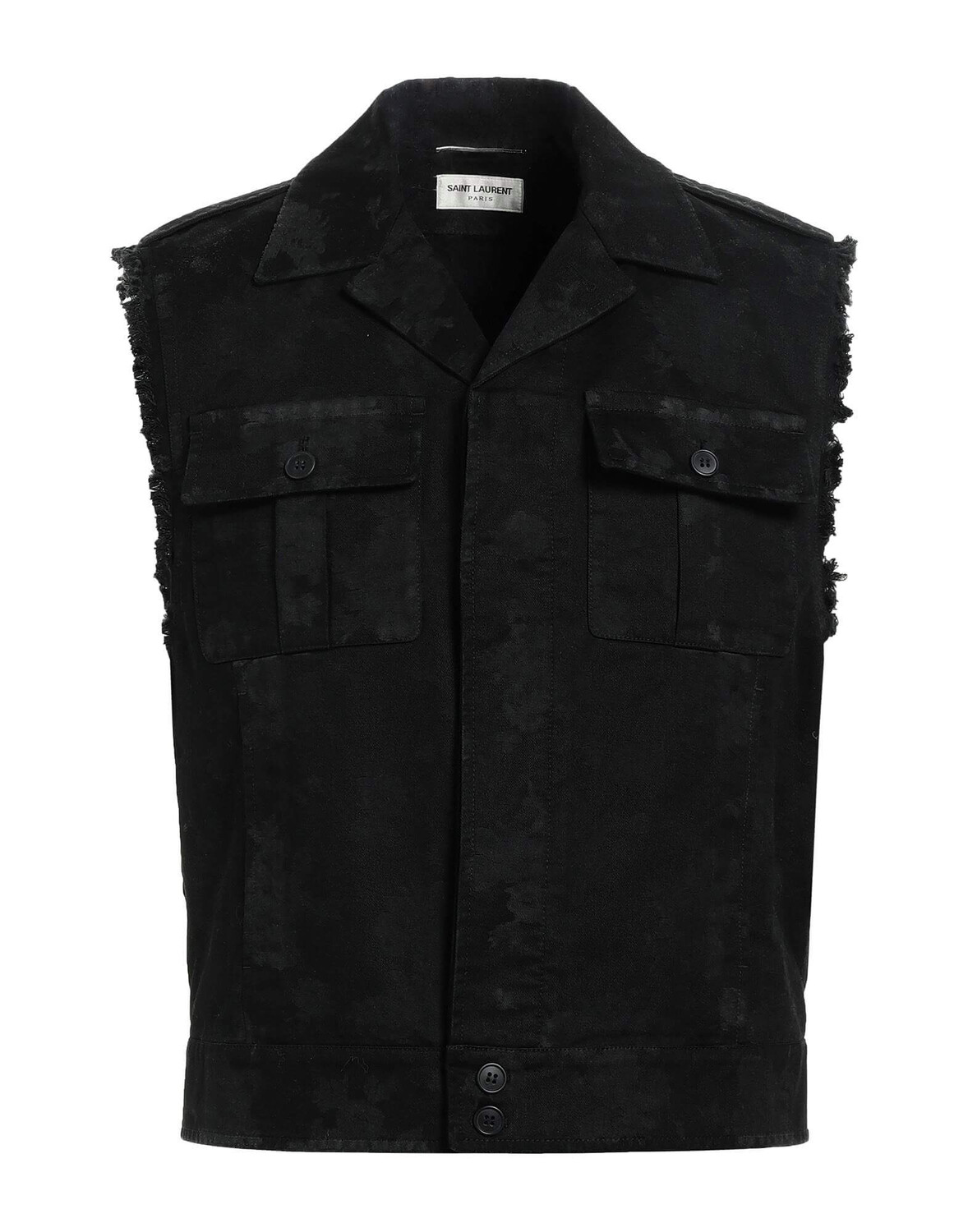 Жилет из хлопкового габардина Saint Laurent, черный
Жилет из хлопкового габардина Saint Laurent, черный