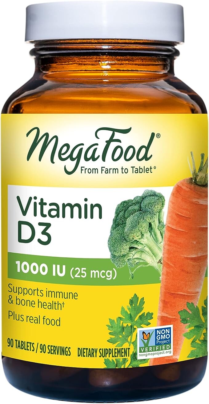 MegaFood Витамин D3 1000 МЕ (25 мкг) — 90 таблеток
MegaFood Витамин D3 1000 МЕ (25 мкг) — 90 таблеток