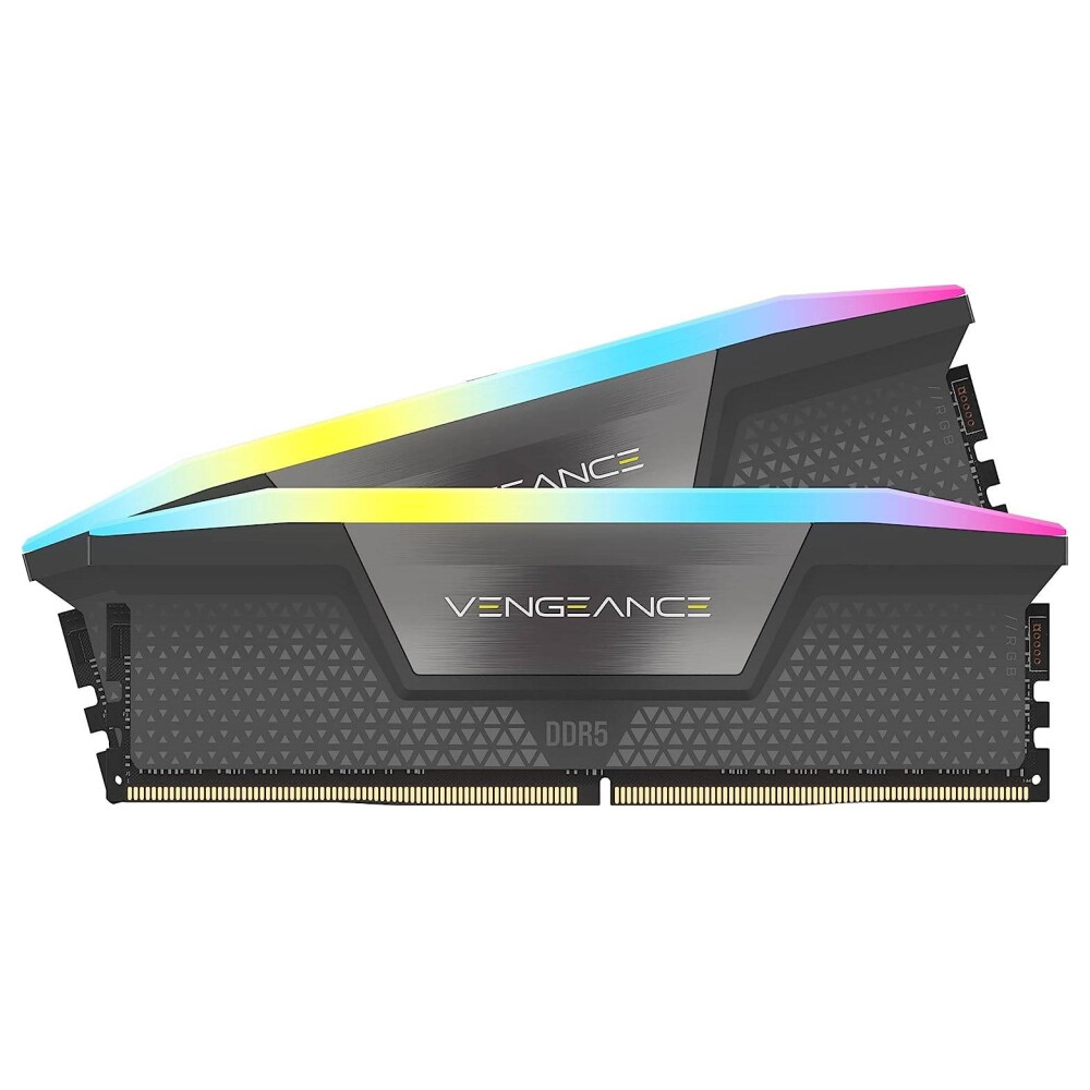 Оперативная память Corsair Vengeance RGB AMD EXPO, 32 Гб DDR5 (2x16 Гб), 6000 МГц, CL36, CMH32GX5M2D6000Z36K, Серый
Оперативная память Corsair Vengeance RGB AMD EXPO, 32 Гб DDR5 (2x16 Гб), 6000 МГц, CL36, CMH32GX5M2D6000Z36K, Серый