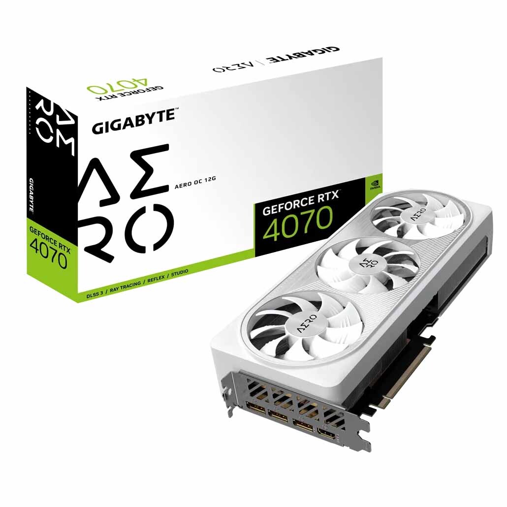 Видеокарта Gigabyte GeForce RTX 4070 Aero OC 12ГБ, GV-N4070AERO OC-12GD, белый
Видеокарта Gigabyte GeForce RTX 4070 Aero OC 12ГБ, GV-N4070AERO OC-12GD, белый