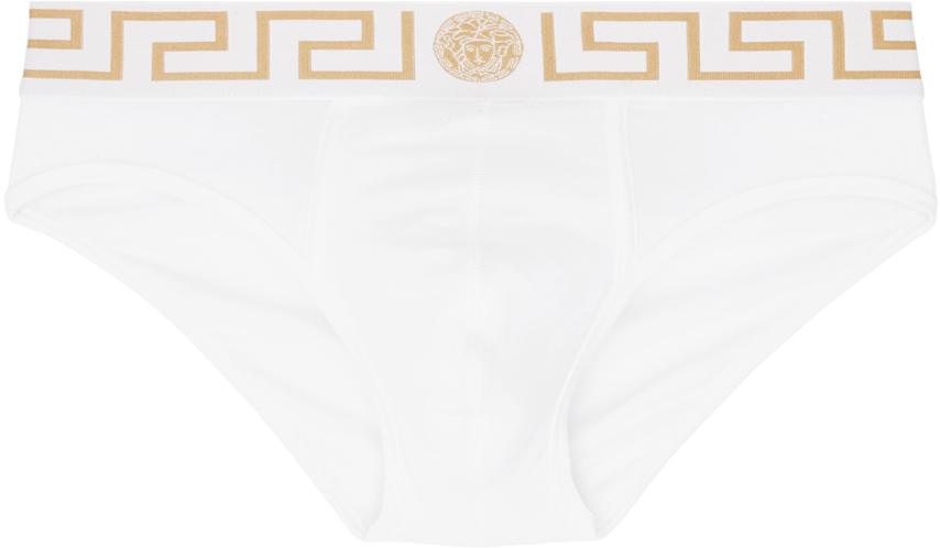 Брифы по границе Греции Versace Underwear, белый 
Брифы по границе Греции Versace Underwear, белый