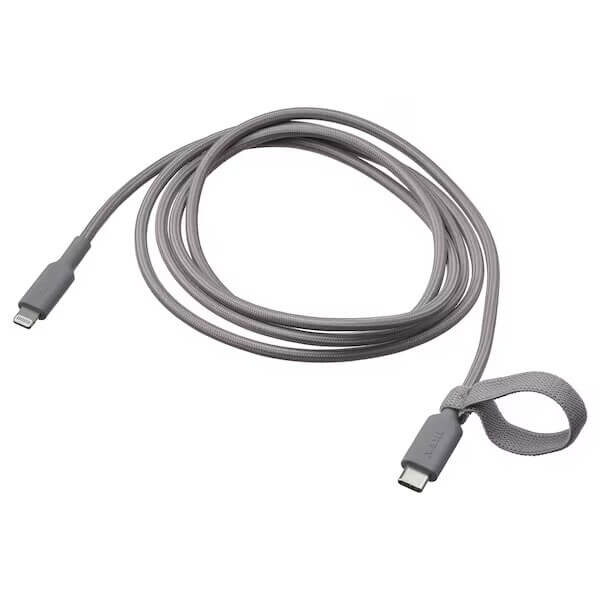 Кабель USB-C Ikea Lillhult Lightning, 1,5 m, серый
Кабель USB-C Ikea Lillhult Lightning, 1,5 m, серый