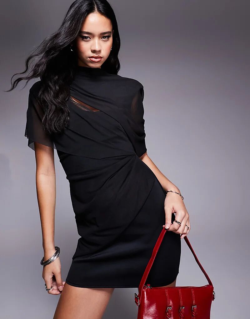 Мини-платье премиум-класса с сетчатыми подплечниками и драпировкой черного цвета ASOS DESIGN
Мини-платье премиум-класса с сетчатыми подплечниками и драпировкой черного цвета ASOS DESIGN
