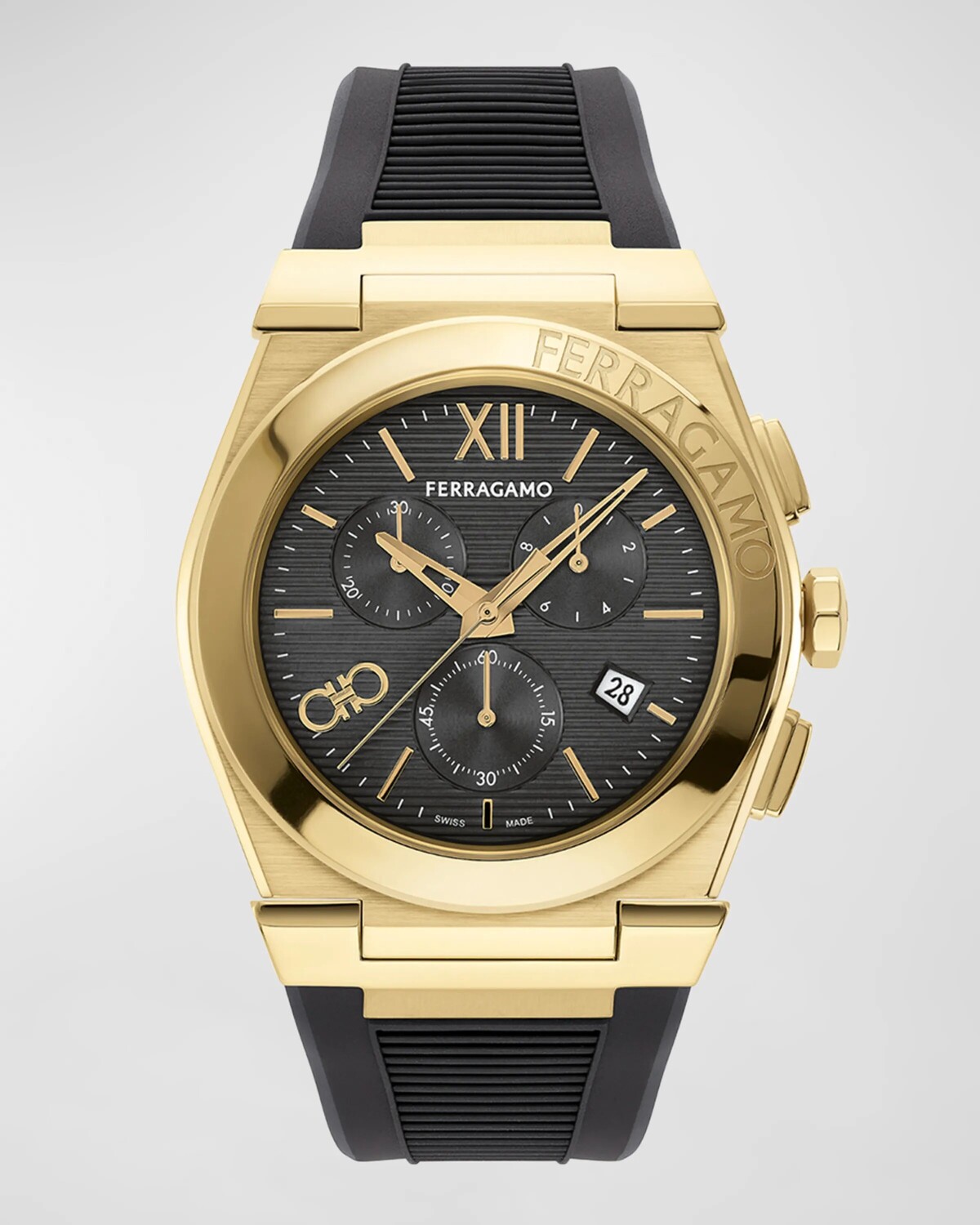 Мужские часы Vega Chrono IP из желтого золота с каучуковым ремешком, 42 мм Ferragamo, цвет Yellow Gold
Мужские часы Vega Chrono IP из желтого золота с каучуковым ремешком, 42 мм Ferragamo, цвет Yellow Gold