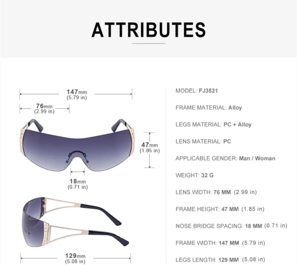 Солнцезащитные очки One Piece для женщин, ретро, роскошные, большие солнцезащитные очки в стиле панк, без оправы, модные солнцезащитные очки LJTJTAV, C1 White Gray
Солнцезащитные очки One Piece для женщин, ретро, роскошные, большие солнцезащитные очки в стиле панк, без оправы, модные солнцезащитные очки LJTJTAV, C1 White Gray