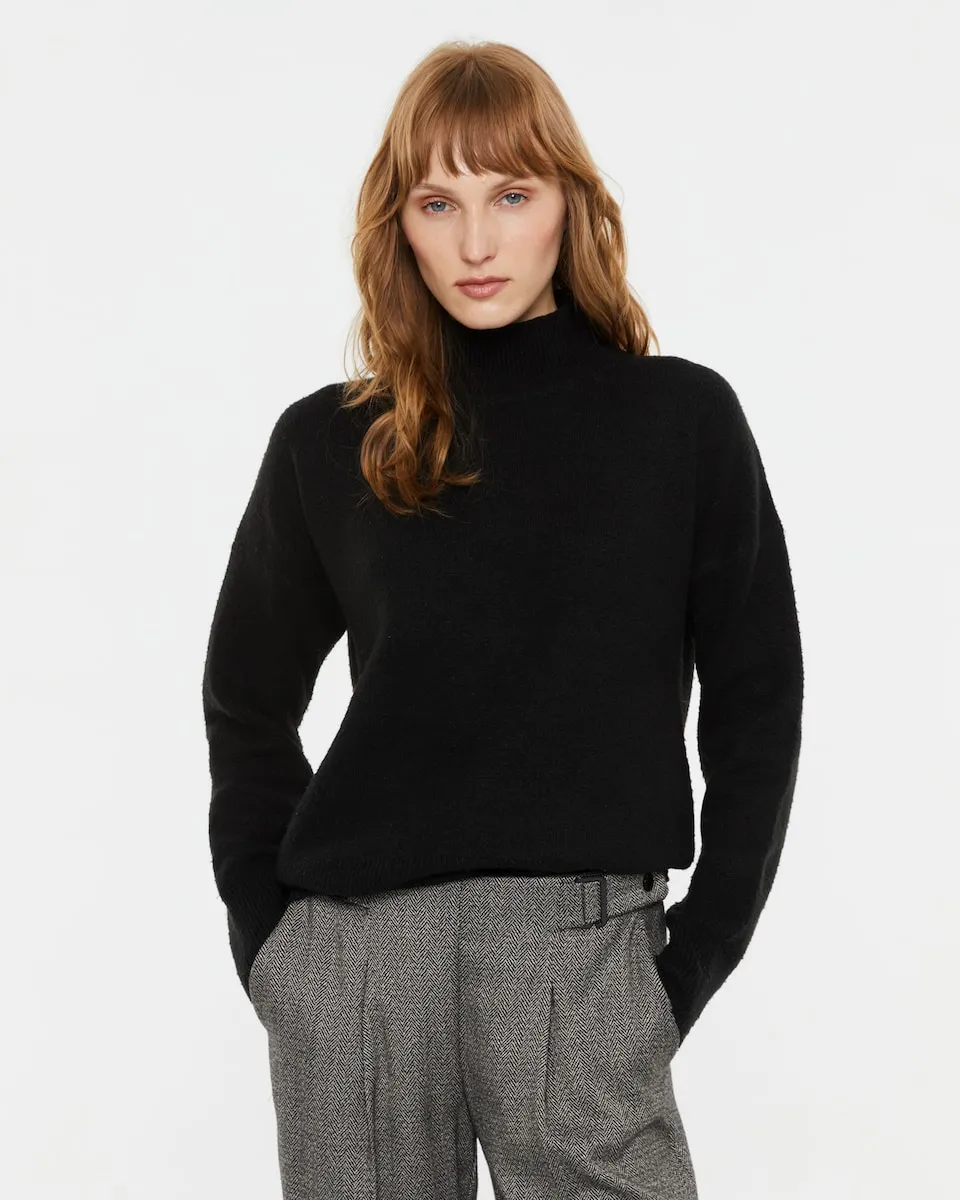 Женский базовый джемпер с воротником-пекинс Andam, черный
Женский базовый джемпер с воротником-пекинс Andam, черный