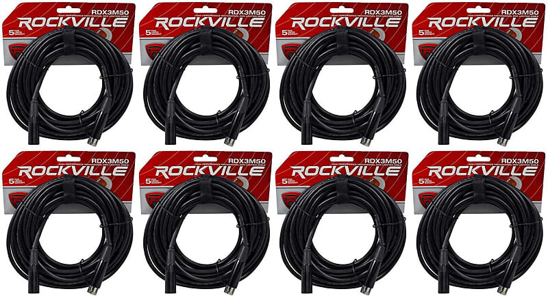 (8) Rockville RDX3M50 50-футовые 3-контактные кабели освещения DMX, 100 % бескислородной меди, гнездовой и штекерный (8) RDX3M50
(8) Rockville RDX3M50 50-футовые 3-контактные кабели освещения DMX, 100 % бескислородной меди, гнездовой и штекерный (8) RDX3M50
