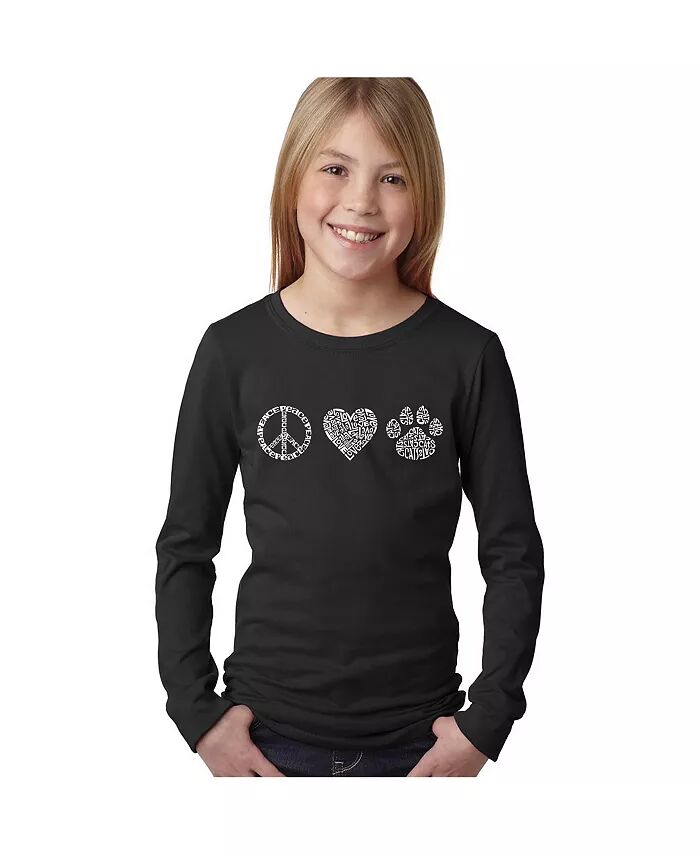 Футболка с длинным рукавом Big Girl's Word Art - Peace Love Cats LA Pop Art, черный
Футболка с длинным рукавом Big Girl's Word Art - Peace Love Cats LA Pop Art, черный