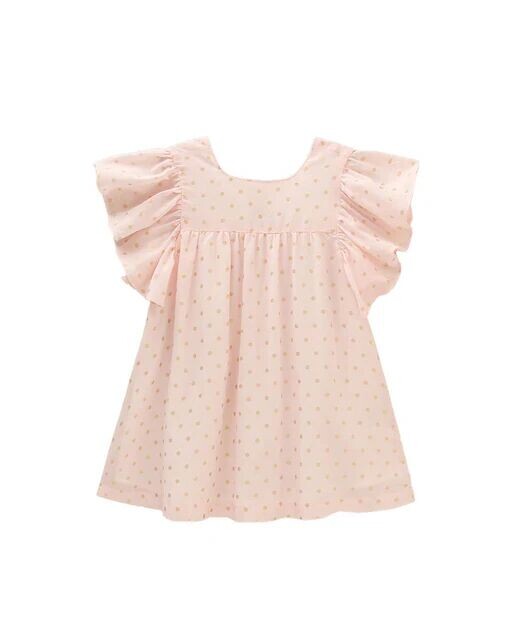 Платье для девочки в горошек с рюшами на рукавах Dadati, розовый
Платье для девочки в горошек с рюшами на рукавах Dadati, розовый