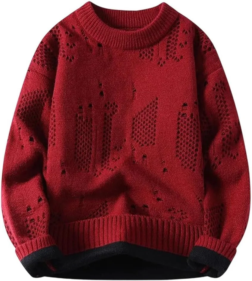 Мужской свитер с круглым вырезом и эффектом потертости
Мужской свитер с круглым вырезом и эффектом потертости