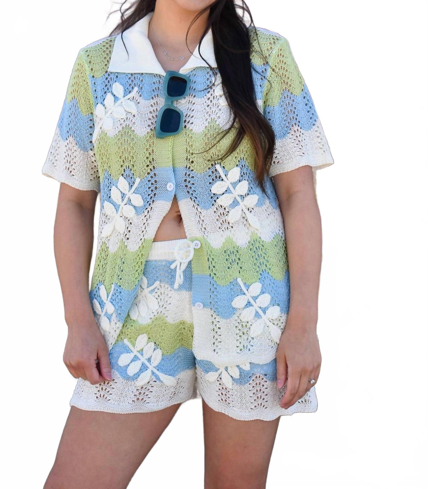 Женские шорты с кружевом в зеленом/голубом/бежевом цвете Strut & Bolt
Женские шорты с кружевом в зеленом/голубом/бежевом цвете Strut & Bolt