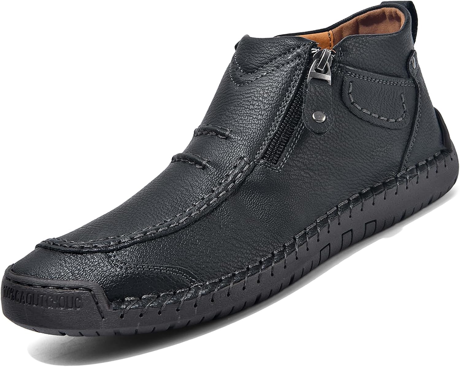 Мужские повседневные кожаные ботинки-чукка с боковой молнией, ручная работа, винтажные, легкие, без шнурков, средней высоты, мокасины, нескользящие, для работы, прогулок и вождения Ptnoka, черный
Мужские повседневные кожаные ботинки-чукка с боковой молнией, ручная работа, винтажные, легкие, без шнурков, средней высоты, мокасины, нескользящие, для работы, прогулок и вождения Ptnoka, черный