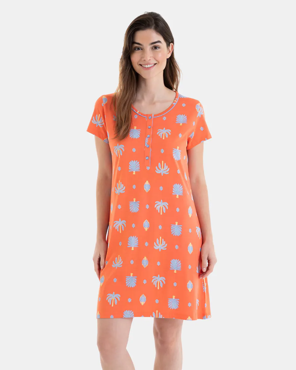 Короткая ночная рубашка с принтом и короткими рукавами Massana, оранжевый
Короткая ночная рубашка с принтом и короткими рукавами Massana, оранжевый